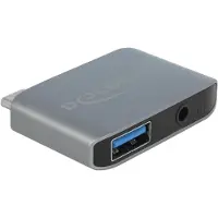 DeLOCK Audio Adapter USB Type-C male - Stereo Jack female 3.5 mm + USB 3.0 A female