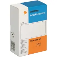 Herma Adresetiketten voor schrijfmachines, doorlopend, leporello-gevouwen, 95 x 48 mm,