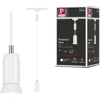 Paulmann URail hanglamp Runa, signaalwit, GU10 dimbaar, wit / opaal, Woon-/ Eetkamer, metaal, Modern