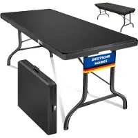 Kesser Inklapbare Tafel 183x76x74cm Vouwtafel - Campingtafel Kunststof - Klaptafel Geschikt voor 8 Personen voor Tuin, Terras en Balkon inclusief Draaggreep - Antraciet
