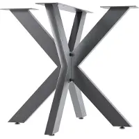 CLP Biloxi tafelpoten - metaal - voor doe-het-zelf - Hoogte 71 cm - Stervormig tafelframe van gepoedercoat staal - roestvrij staal 85x85 cm