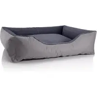 BedDog hondenbed TEDDY, hondenbank, wasbaar hondenbed met rand, hondenkussen, ROCK-FLOW (grijs/grijs), (XL), afmetingen ongeveer 100x85x23 cm