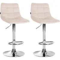 CLP Jerry Barkruk - Zonder armleuning - Met rugleuning - Verstelbaar - Velvet - Fluweel - chroom/beige