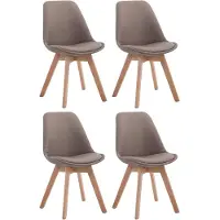 CLP Borneo V2 Set van 4 eetkamerstoelen - Stof taupe natura