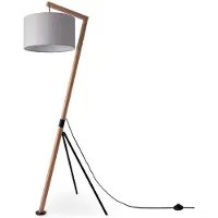 Paco Home Staande lamp GALLOW Modern woonkamer driepoot hout metaal vintage E27 galg