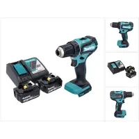 Makita Boormachine + slagboor, DDF 485 RG Snoerloze boormachine 18 V 50 Nm Brushless + 2x oplaadbare batterij 6.0 Ah + oplader (Oplaadbare batterij)