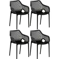 CLP Air XL Set van 4 Stapelstoelen - zwart