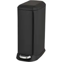 Wenko Afvalemmer Design 12 liter Easy Close, mat zwart staal - Pedaalemmer - Vuilbak - Afvalbak