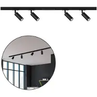 Briloner RAIL 230 V railsystem, zwart, 4 LED spots, lengte 1,5 m