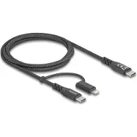 DeLOCK 81170 USB-C-kabel USB 2.0 USB-C stekker, USB-C stekker, Apple Lightning stekker 1.00 m Zwart