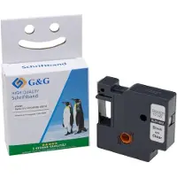 G&G Schrijftape , compatibel met Dymo D1/S0720500/45010, zwart op transparant, zelfklevend, kunststof, L 7 m x B 12 mm, 1 stuk