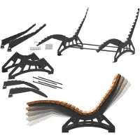 Sotech Tuinligstoel, frame LOUNGER, 1350 mm breed, verzinkt staal, zwart