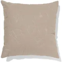 HEMA Kussen 40x40cm katoen bloemen borduursel (taupe)