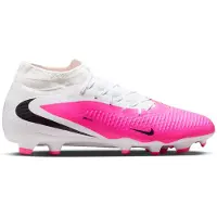 Nike Phantom 6 High Academy Gras / Kunstgras Voetbalschoenen (MG) Wit Felroze Zwart