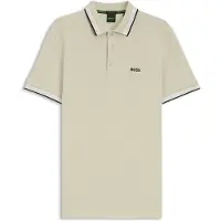 BOSS Heren Beige Paddy-polo (M), Casual, Katoen, Korte mouwen 50469055