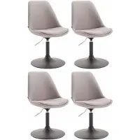 CLP Maverick Set van 4 Eetkamerstoelen - Stof grijs zwart
