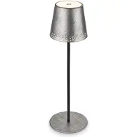 Briloner Kiki - Oplaadbare Tafellamp - dimbaar - voor binnen en buiten - in hoogte verstelbaar - warm wit licht - zilver