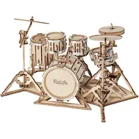 Robotime houten 3D puzzel - Drum Kit