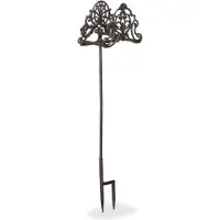 Relaxdays tuinslanghouder vrijstaand - gietijzer - antiek - met grondpen - 100 x 27 x 16 cm - bruin