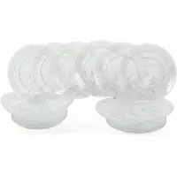 Villa D'Este Home Tivoli 18-delige serviesset Imperial | Villa D'Este Home Tivoli glas transparant 25x25x1 cm serviessets | NADUVI