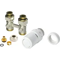 Danfoss Rechte design aansluitset met thermostaatknop - 16mm