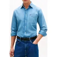 Tommy Hilfiger Lightweight Denim Shirt Mid Blue Denim Maat: XXL | Casual Overhemden Outlet | Heren | Blauw