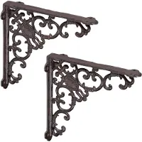 Relaxdays planksteun antiek - 2 stuks - gietijzer - antieke versieringen - vintage - zwart