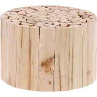 Relaxdays plantenkruk rond - plantenstandaard binnen - bloementafel laag - houten krukje