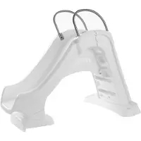 Step2 Vero Poolside Zwembad Glijbaan van Kunststof in Wit | WaterGlijbaan met Antisliptreden, Verzwaarbare Voet en UV20-Kunststof – voor Ingebouwde Zwembaden | 1,2 meter