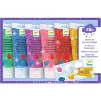Djeco Kinderschilderen Vingerverf tubes met glitters