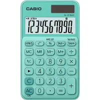 Casio SL-310UC-GN Zakrekenmachine Groen Aantal displayposities: 10 werkt op zonne-energie, werkt op batterijen (b x h x d) 70 x 8 x 118 mm