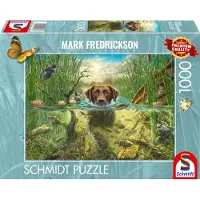 Schmidt puzzel - Chocolate labrador swimming, 1000 stukjes - Legpuzzel