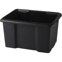 PaperFlow opbergbox Bacs, 45 L, polypropeen, stapelbaar, nestbaar, ergonomische handgrepen, L 555 x B 395 x H 295 mm, draagvermogen 25 kg, zwart