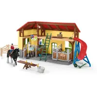Schleich FARM WORLD - Paardenstal - Paarden Speelgoed - 2 Paarden en Boerderij Speelfiguren - 82 onderdelen