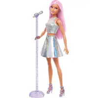 Barbie Careers Popster – pop met roze haar inclusief microfoon