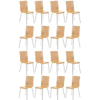 CLP Pepe Set van 16 Wachtkamerstoelen - Houten zitting natura