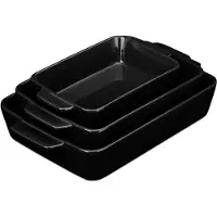 Relaxdays Set braadpannen, Gerechten voor gratineren, Zwart