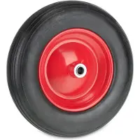 Relaxdays kruiwagenwiel - 3.50-8 - rubberen band - stalen velg - lekvrij - tot 100 kg - zwart-rood