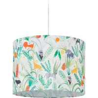 Relaxdays hanglamp kinderkamer - kinderlamp - jungle - dieren - Ø 35 cm - kleurrijk