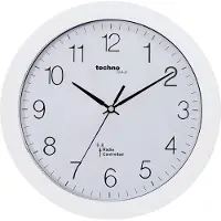 Technoline WT 8000 WHITE - Wandklok - Analoog - Rond - Kunststof Raam - Radiogestuurde tijdsaanduiding - Wit