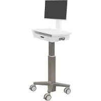 Ergotron CareFit Slim 2.0 computer trolley, met lade, voor monitoren tot 27", in hoogte verstelbaar, wit/warm grijs
