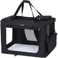 Songmics Transportbox voor katten en honden, Zwart