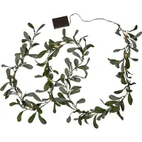 Star Trading LED-bladerenslinger, maretak, decoratieve lichtketting op batterijen, maretak, timer, groen, L 180 cm