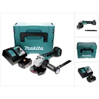 Makita DGA 506 RG1J accu haakse slijper 18 V 125 mm borstelloos + 1x oplaadbare accu 6.0 Ah + lader + Makpac