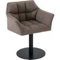 CLP Damaso Loungestoel - Binnen - Met armleuning - Eetkamerstoel Metaal frame - grijs Stof