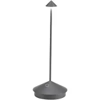 Zafferano Pina 3K LED tafellamp op accu, donkergrijs, IP54 3K, dimbaar, alu / grijs / zink, Woon-/ Eetkamer, Aluminium, Modern