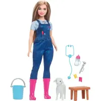 Barbie Professions With Accessories You Can Be Farm Veterinarian Doll Blauw Kinderen