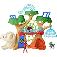 Spidey and his Amazing Friends Spidey en vrienden | Dino Webs-speelset | Inclusief web- en dinosaurusaccessoires
