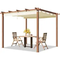 TOOLPORT Pergola 3x3 m, schaduwdoek, crème