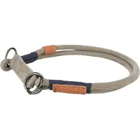 Trixie BE NORDIC HALSBAND HOND HALF-SLIP LEER GRIJS 35X0.5 CM
